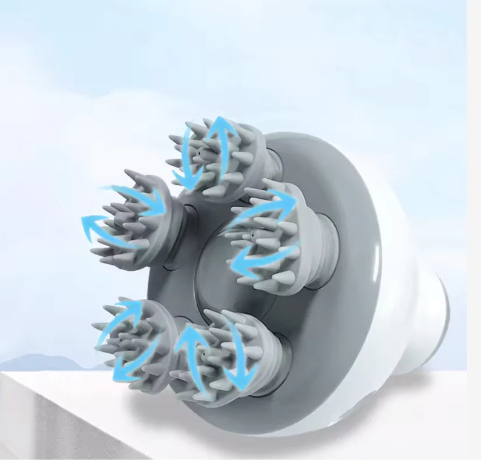 Cordless Electric Scalp Massager Handheld 2 Speeds Vibrating Head Massager With 96 Silicone Nodes For Hair Deep Clean Growth